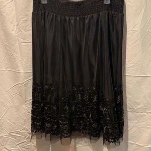 NWT semi formal black midi skirt